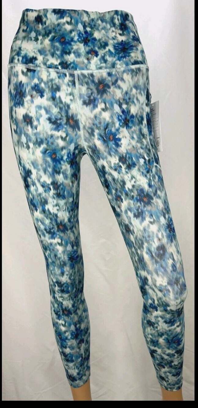 Athleta‎ Salutation Stash 7/8 Tight Blue Floral Print Leggings, Size XS